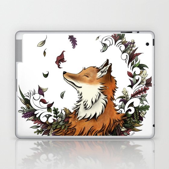 Fall Fox Flora Laptop & iPad Skin