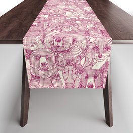 canadian animals cherry pearl Table Runner