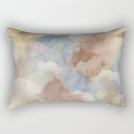 Earth Color Watercolor Abstract Rectangular Pillow