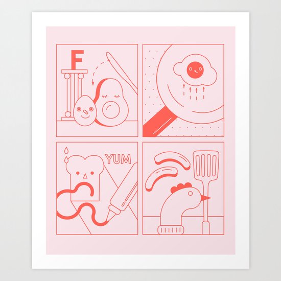 Fun time Breakfast Guide Art Print