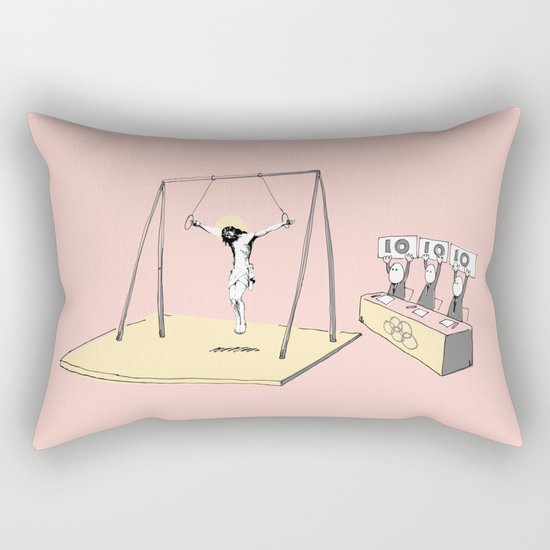 Jesus goes for gold! Rectangular Pillow