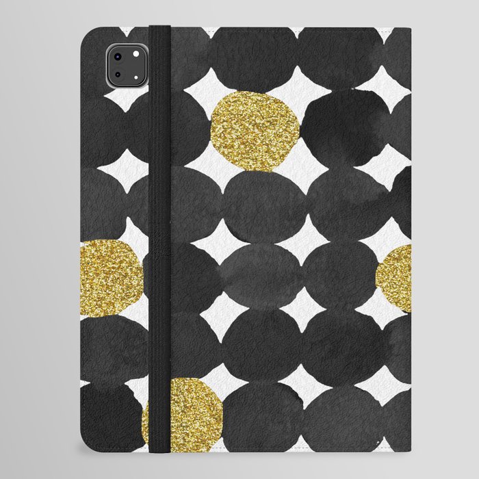 Dots pattern - black and gold iPad Folio Case