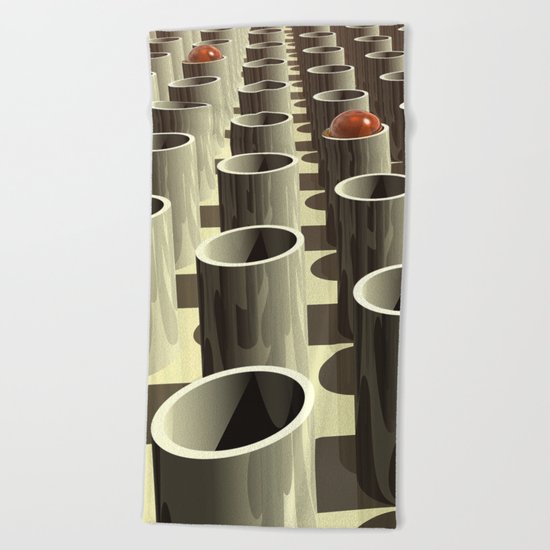 Stockyard of Cylinders Beach Towel