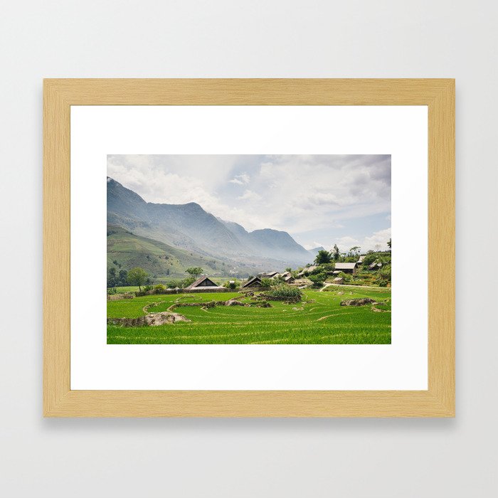 Rice Fields and Villages Framed Art Print