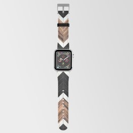 Urban Tribal Pattern No.1 - Concrete and Wood Apple Watch Band