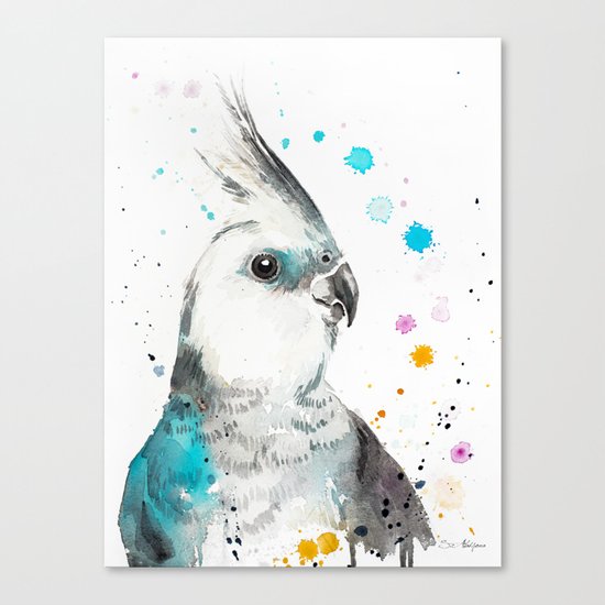 Cockatiel parrot Canvas Print