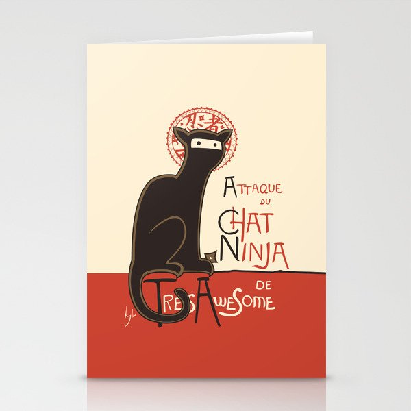 A French Ninja Cat (Le Chat Ninja) Stationery Cards