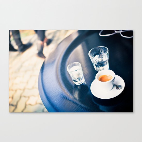 Espresso and Water Canvas Print