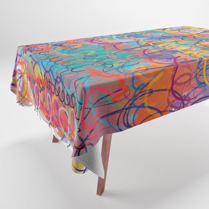 Graffiti Art Writing of my Soul by Emmanuel Signorino Tablecloth