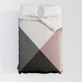 Modern dusty pink gray black white geometrical Comforter