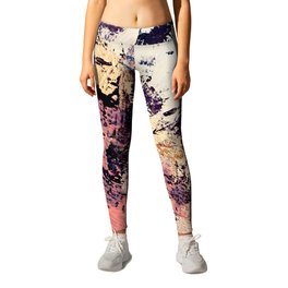 Brilliance: vibrant, colorful and textured in purple, gold, pink, blue, and white Leggings