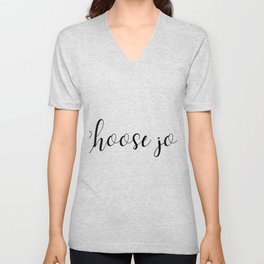 Choose Joy Simple Minimalist Wearable Positivity Script Design V Neck T Shirt