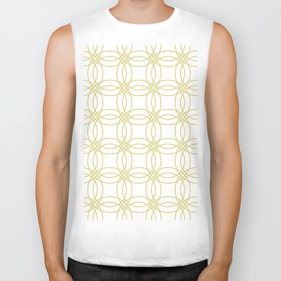 Simply Vintage Link Mod Yellow on White Biker Tank