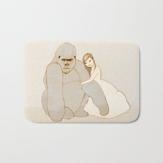 Gorilla and Girl Bath Mat