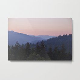 Sunset in the Santa Cruz Mountains Metal Print