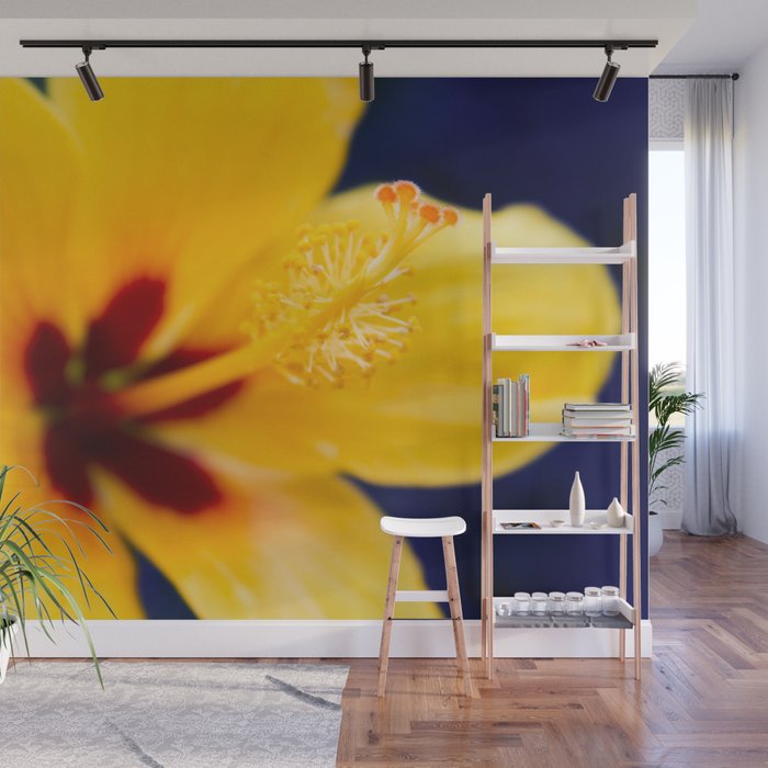 Hibiscus Lemon Drop Tropical Fancy Flowers Wall Mural