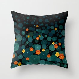 Nasturtium Garden Throw Pillow