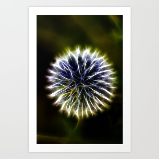 Fractal thistle Art Print