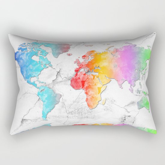 world map marble 2 Rectangular Pillow