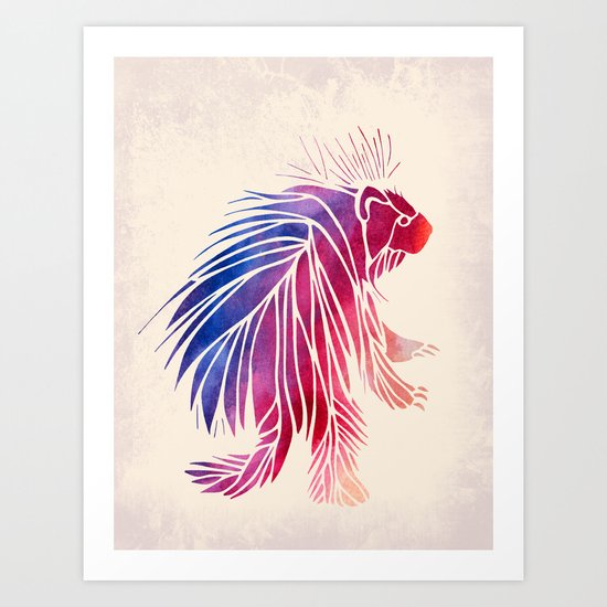 Watercolor Porcupine Art Print