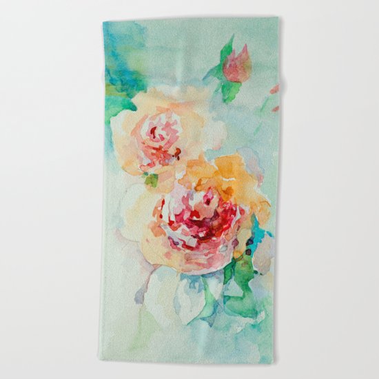 Gentle roses Beach Towel