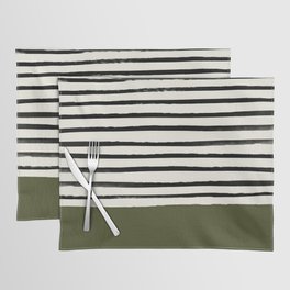 Olive Green x Stripes Placemat
