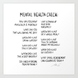 Mental health check_02 Art Print