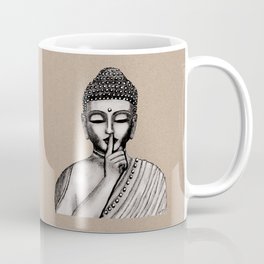 BUDDHA Coffee Mug | Buddha, Shhh, Shh, Studio, Finger, Funny, Face, Graphicdesign, People, Nirvana 