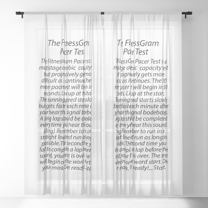 The Fitnessgram Pacer Test Quote Sheer Curtain By Aftersold
