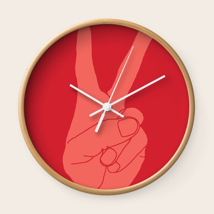 Peace Sign Wall Clock By Penguinpop64 Society6