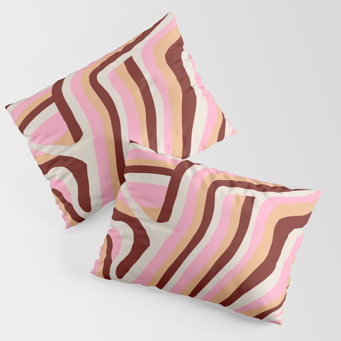 maroon zebra stripes Pillow Sham