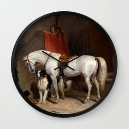 Favourites, the Property of H.R.H. Prince George of Cambridge by Edwin Landseer Wall Clock