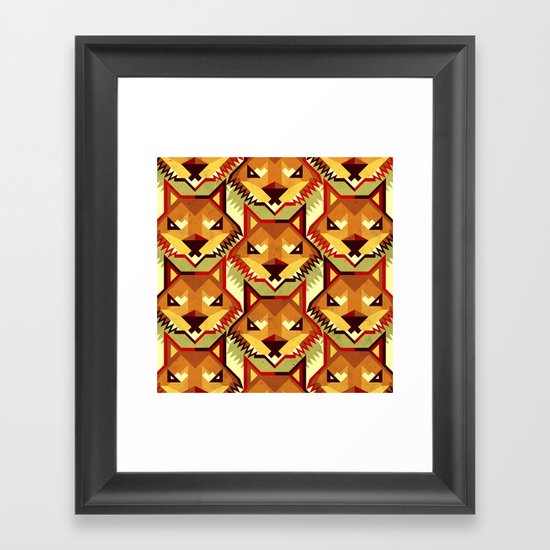 The Bold Wolf pattern Framed Art Print