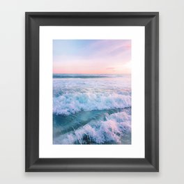 Blue Aesthetic Ocean Waves Framed Art Print