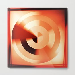 Spin Metal Print | Radar, Circle, Red, Metallic, Round, Abstract, Copper, Concept, Popart, Digital 