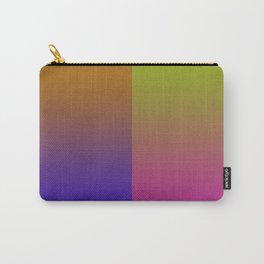 Deep Gradient Mi-Parti (Half And Half) Design! (Dark Orange, Blue, Yellow, and Pink) Carry-All Pouch