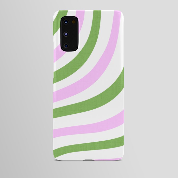 Pastel Pink and Green Stripes Android Case