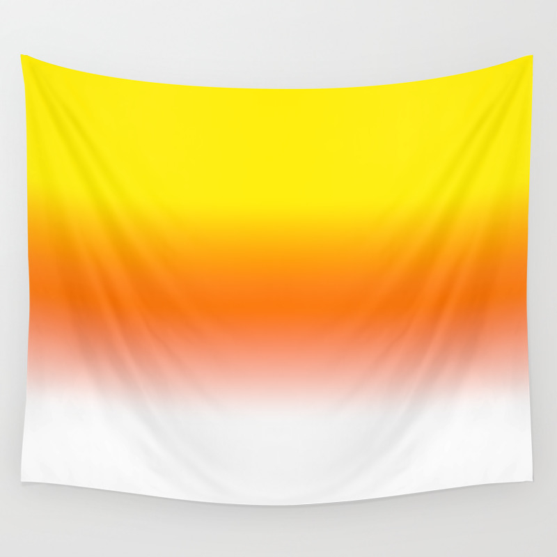 Yellow Orange And White Halloween Candy Corn Wall Tapestry By