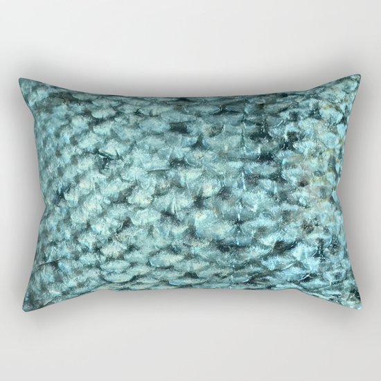 Blue aqua mermaid scales Rectangular Pillow