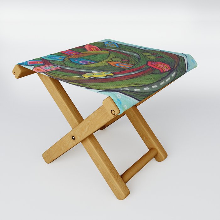 Theres No Place Like Home in a Yellow Bus Folding Stool
