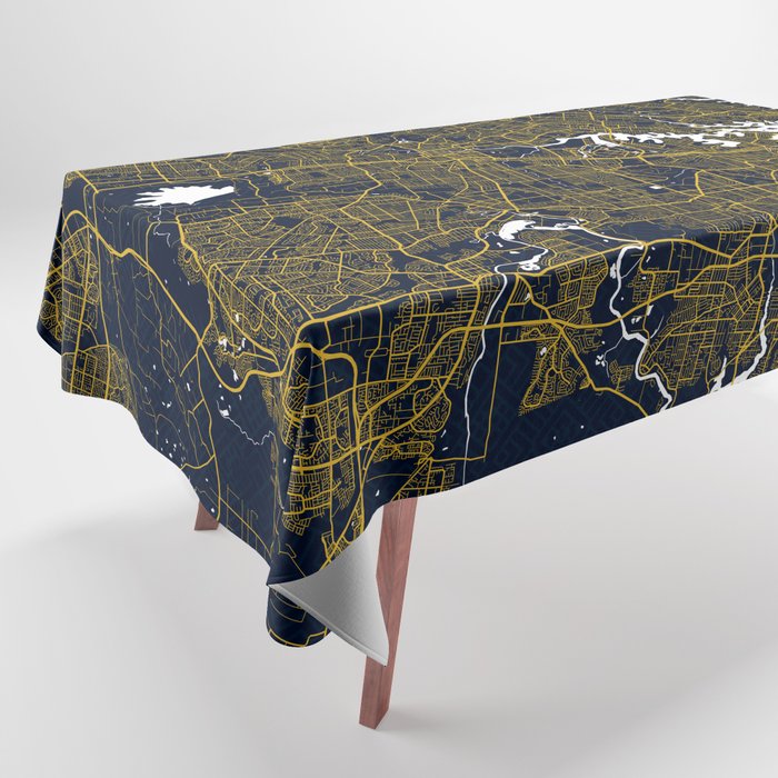 Sydney City Map of Australia Gold Art Deco Tablecloth by deMAP Studio Society6