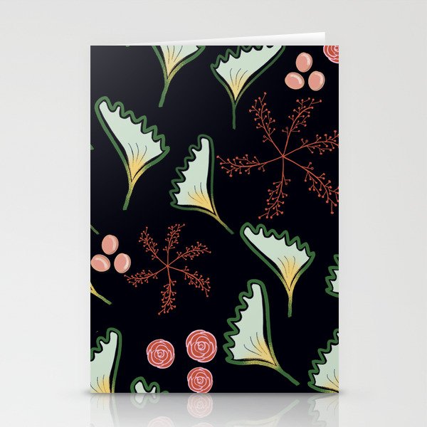 Christmas Frills Black Green and Red Stationery Cards