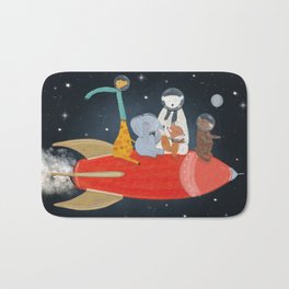 lets all go to the moon Bath Mat