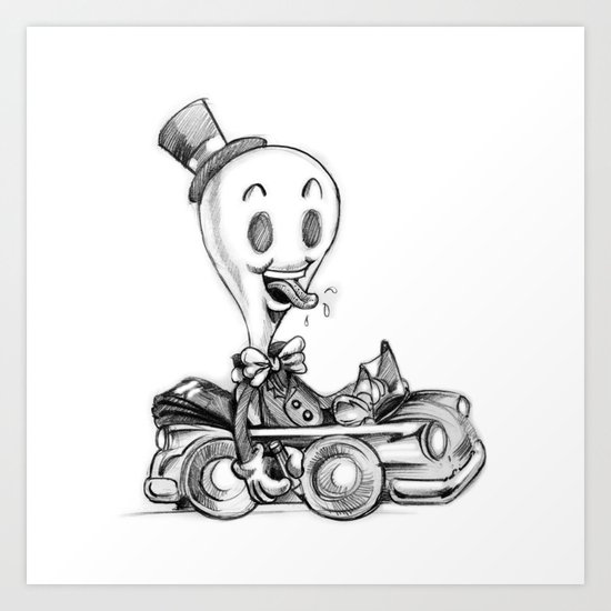 doodle "WHITEOUT" Art Print