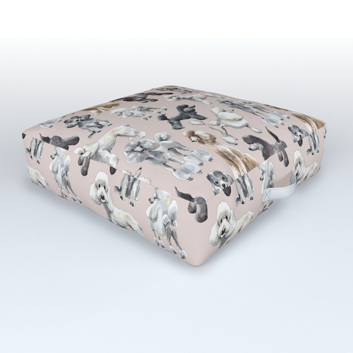 Poodles Outdoor Floor Cushion
