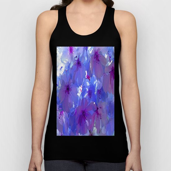 Blue Cherry Blossoms Unisex Tank Top