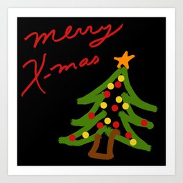 Merry x-mas christmas tree Art Print