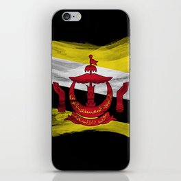 Brunei flag brush stroke, national flag iPhone Skin