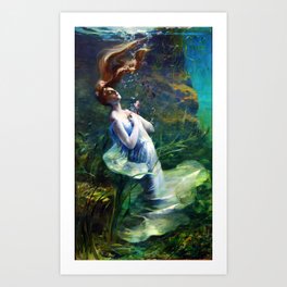 Ophelia Drowning, 1895 by Paul Albert Steck Art Print