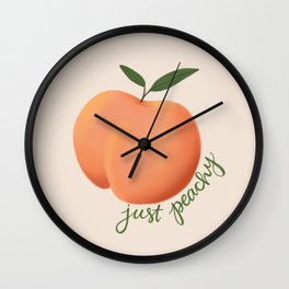 Just Peachy Wall Clock | Illustration, Summer, Fruity, Peachy, Peaches, Drawing, Peach, Colored Pencil, Butt, Emoji 